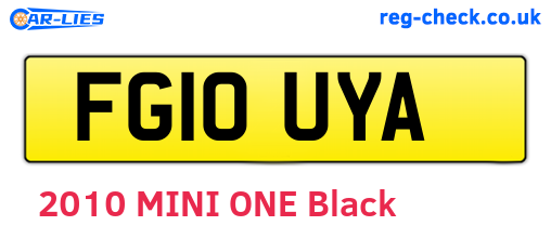 FG10UYA are the vehicle registration plates.