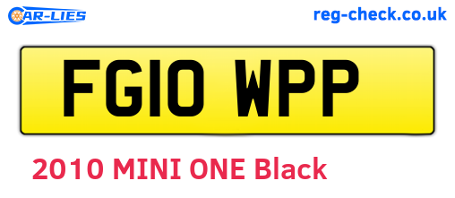 FG10WPP are the vehicle registration plates.
