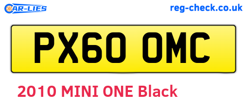 PX60OMC are the vehicle registration plates.
