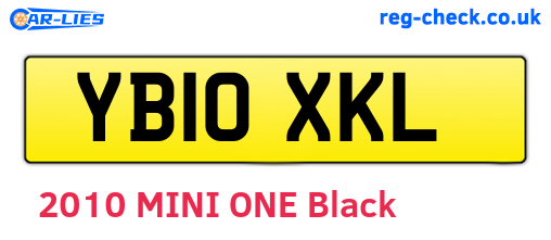 YB10XKL are the vehicle registration plates.