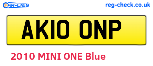 AK10ONP are the vehicle registration plates.