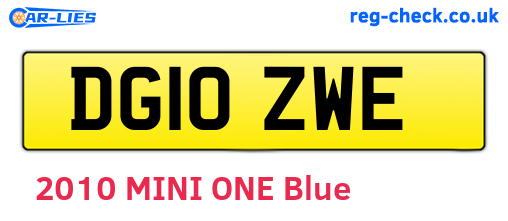 DG10ZWE are the vehicle registration plates.