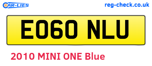 EO60NLU are the vehicle registration plates.
