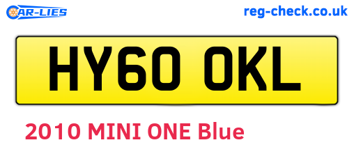 HY60OKL are the vehicle registration plates.