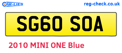 SG60SOA are the vehicle registration plates.