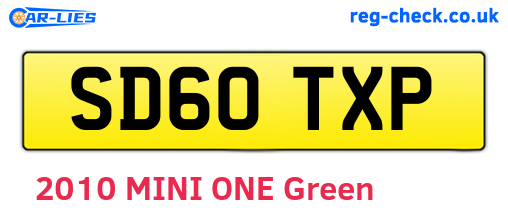 SD60TXP are the vehicle registration plates.