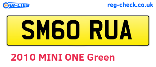 SM60RUA are the vehicle registration plates.