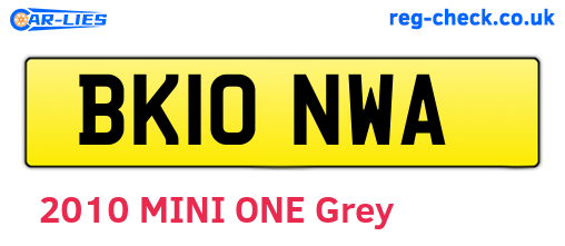 BK10NWA are the vehicle registration plates.