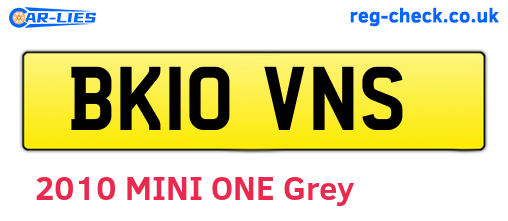 BK10VNS are the vehicle registration plates.