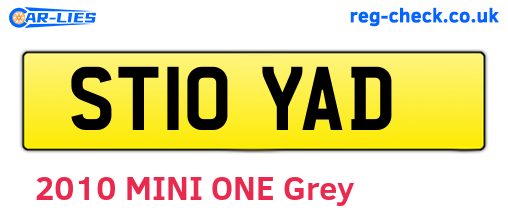 ST10YAD are the vehicle registration plates.