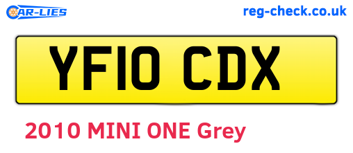 YF10CDX are the vehicle registration plates.
