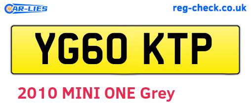 YG60KTP are the vehicle registration plates.