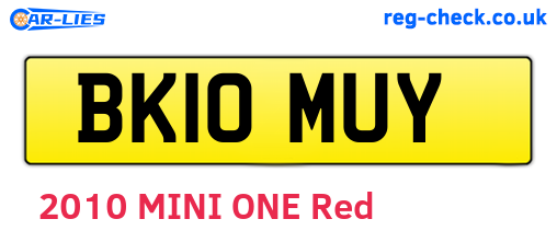 BK10MUY are the vehicle registration plates.