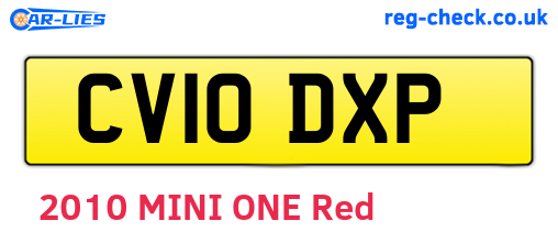 CV10DXP are the vehicle registration plates.
