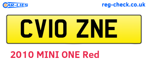CV10ZNE are the vehicle registration plates.