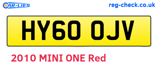 HY60OJV are the vehicle registration plates.