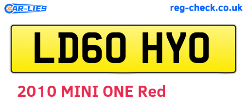 LD60HYO are the vehicle registration plates.