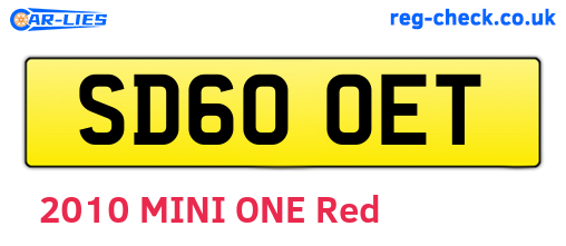 SD60OET are the vehicle registration plates.