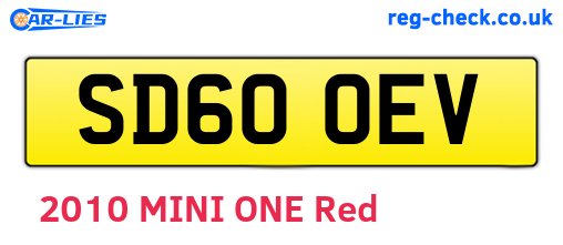 SD60OEV are the vehicle registration plates.