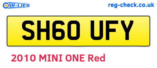 SH60UFY are the vehicle registration plates.
