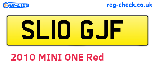 SL10GJF are the vehicle registration plates.
