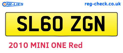 SL60ZGN are the vehicle registration plates.