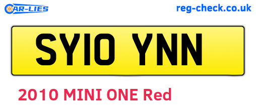 SY10YNN are the vehicle registration plates.