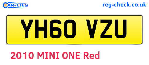 YH60VZU are the vehicle registration plates.