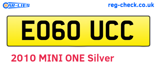 EO60UCC are the vehicle registration plates.