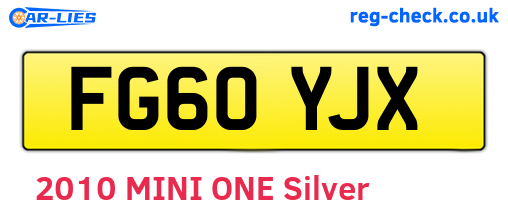 FG60YJX are the vehicle registration plates.