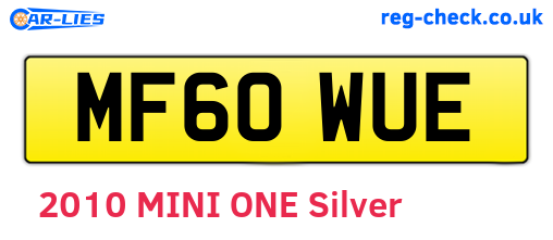 MF60WUE are the vehicle registration plates.