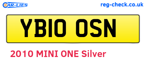 YB10OSN are the vehicle registration plates.