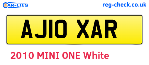 AJ10XAR are the vehicle registration plates.