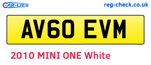 AV60EVM are the vehicle registration plates.