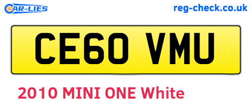 CE60VMU are the vehicle registration plates.