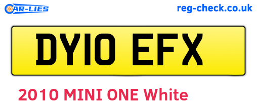 DY10EFX are the vehicle registration plates.