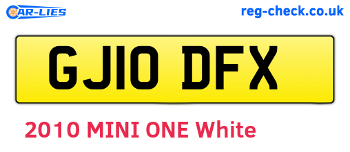GJ10DFX are the vehicle registration plates.