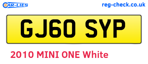 GJ60SYP are the vehicle registration plates.