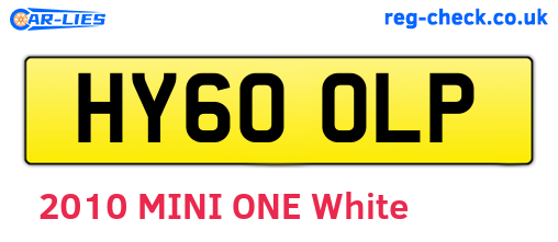 HY60OLP are the vehicle registration plates.