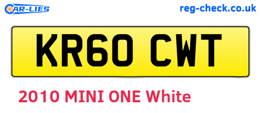 KR60CWT are the vehicle registration plates.