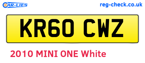 KR60CWZ are the vehicle registration plates.
