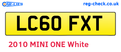 LC60FXT are the vehicle registration plates.