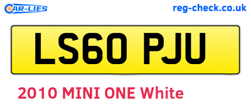 LS60PJU are the vehicle registration plates.