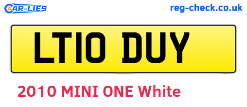 LT10DUY are the vehicle registration plates.