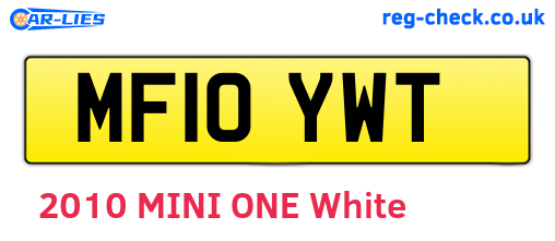 MF10YWT are the vehicle registration plates.