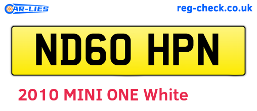 ND60HPN are the vehicle registration plates.