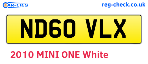 ND60VLX are the vehicle registration plates.
