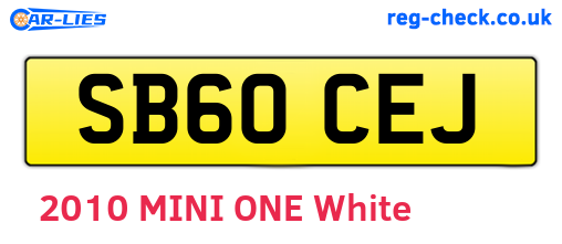 SB60CEJ are the vehicle registration plates.