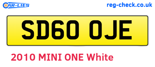 SD60OJE are the vehicle registration plates.
