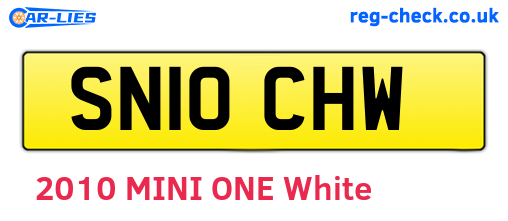 SN10CHW are the vehicle registration plates.